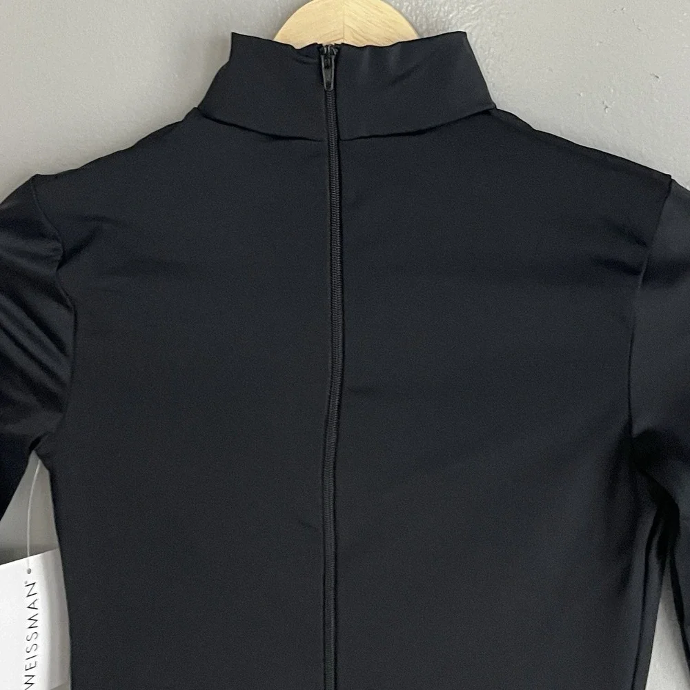 Weissman Dance Leotard Mock Neck Black Long Sleeve Girls Youth Child Large NWT